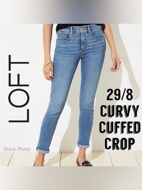 LOFT Curvy Cuffed Crop Mid-Rise Jeans (29/8)